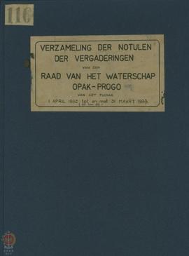 Kumpulan Notulen Rapat Waterschap “Opak-Progo” dari tanggal 1 April 1932 sampai dengan tanggal 31...