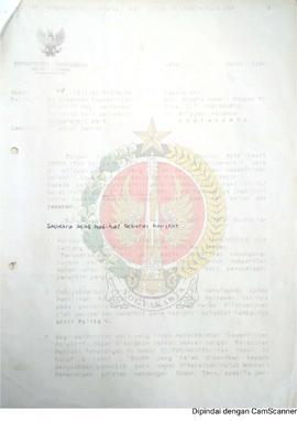 Surat dari Direktur Jenderal Pembinaan Pers dan Grafika Republik Indonesia Jakarta kepada Kepala ...
