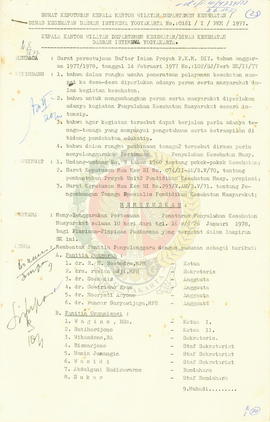 SK Kepala Kanwil Departemen Kesehatan No. 0161/I/PKM/1977 tentang Penyelenggaraan Pertemuan Penat...