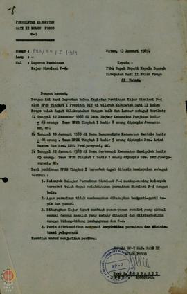 Surat  dari pemerintah Kabupaten  Dati II  Kulon  Progo  BP-7  No 893/54/1/1989 tanggal 13 januar...