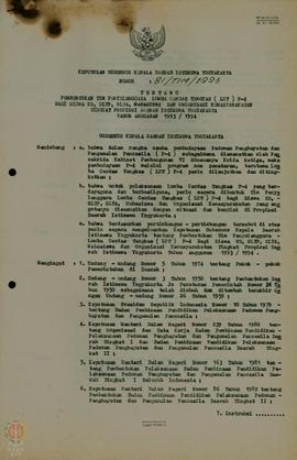 Keputusan Gubernur Kepala DIY Nomor 81/TIM/1993 tentang pembentukan Tim Penyelenggara Lomba Cerda...