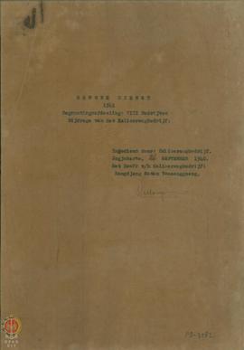 Bagian anggaran Pekerjaan VIII tahun 1941 Pekerjaan biasa/rutin Proyek Kaliurang