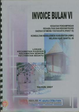 Invoice Bulan IV Kegiatan Pendampingan Rehabilitasi dan Rekonstruksi Daerah Istimewa Yogyakarta (...