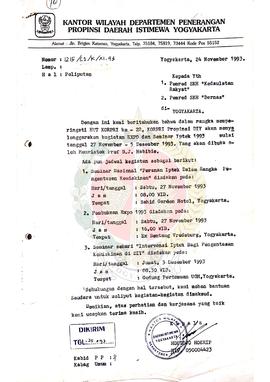 Berkas surat perihal peliputan dalam rangka Hari Ulang Tahun Korp Pegawai Republik Indonesia ke 2...