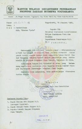 Surat dari Kepala Bidang Pers dan Penerbitan Kantor Wilayah Departemen Penerangan Provinsi Yogyak...