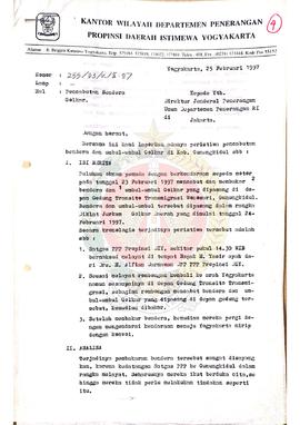 Surat dari Kepala Kantor Wilayah Departemen Penerangan  Daerah Istimewa Yogyakarta kepada Direktu...