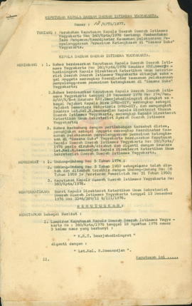 SK KDH DIY No. 18/KPTS/1977 tentang Pembentukan Team Pengawas Koordinator Keamanan Pelaksanaan Pe...