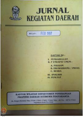 Jurnal Kegiatan Daerah Kantor Wilayah Departemen Penerangan Provinsi Daerah Istimewa Yogyakarta b...