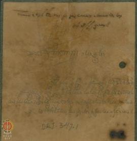 Surat kepada Nyai Kanjeng Riya Seganda tertanggal 17 Mei 1840 tentang permintaan makanan bagi abd...