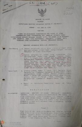 Salinan Surat Direktur Jenderal Pajak Republik Indonesia Nomor : SE.23/PJ.31/1989 Tanggal 4 Desem...