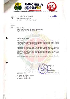 Surat dari Ketua Umum Indonesia Open Badminton Championship kepada Ketua Persatuan Wartawan Indon...