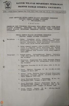 Surat Keputusan Kepala Kantor Wilayah Departemen Penerangan Daerah Istimewa Yogyakarta Nomor : 08...
