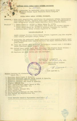 Keputusan KDH DIY No. 308/1971 tentang Pengesahan urusan jalan-jalan dalam komplek Colombo kepada...