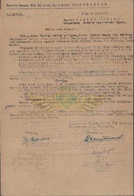 Surat dari pengurus Kyoiku Hooke Kei Cabang Yogyakarta Nomor : 7/K kepada Panitia Wiyata di Yogya...