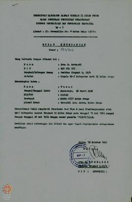 Surat dari Kantor Pembantu Bupati Kulon Progo Wilayah Utara No. 893/1202/VII/1992 tanggal 31 juli...