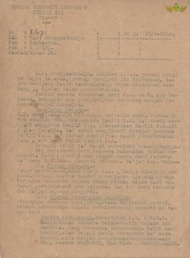 Surat dari Kepala Penyelidikan Divisi III, Nomor : 1/117/DM 517/6- 1946, perihal Sikap Tuan Patih...