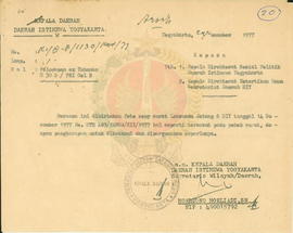 Telegram pelaksanaan pengembalian ex tahanan G 30 S/PKI dari Laksasda Jawa Tengah dan DIY ( Gol B )