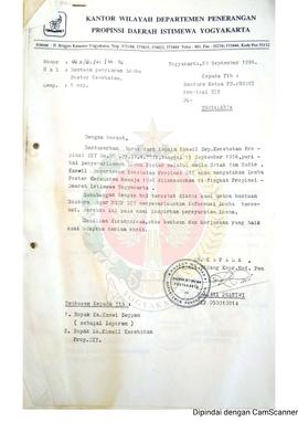 Surat dari Kepala Bidang Koordinator Media Penerangan yang bertindak atas nama Kepala Kantor Wila...