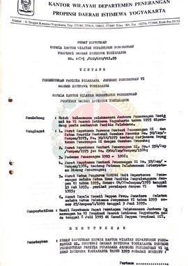 Surat Keputusan Kepala Kantor Wilayah Departemen Daerah Istimewa Yogyakarta Nomor : 04/KEP/kkw/VI...