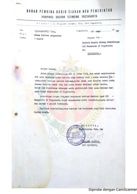 Surat dari Kepala Bidang Koordinator Media Penerangan yang bertindak atas nama Ketua Badan Pembin...