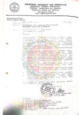 Surat dari Drs. I Gusti Ngurah Anom Direktur Departemen Pendidikan dan Kebudayaan kepada Direktur...