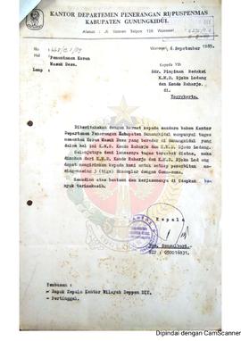 Surat dari Kepala Kantor Departemen Penerangan Republik Indonesia/Puspenmas (Pusat Penerangan Mas...