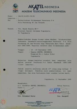 Berkas Penyelenggaraan Penataran P-4 Pola 45 Jam Terpadu bagi Mahasiswa Baru Akademi Komunikasi d...