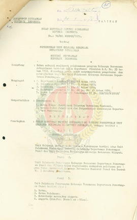 SK. Menteri Penerangan No. 34/Kep/Menpen/1976 Tentang : Pembentukan unit Keluarga Berencana Depar...