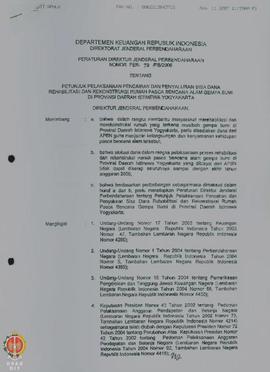 Peraturan Direktur Jenderal Perbendaharaan Republik Indonesia Nomor : PER-72/PB/2006 tentang Petu...