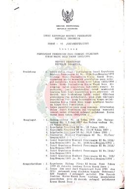 Surat Keputusan Menteri Penerangan Republik Indonesia Nomor :  45/KEP/MENPEN/ 1993 tentang Penunj...