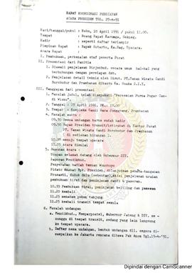 Berkas Rapat Koordinasi Persiapan Acara Presiden tanggal 27 April 1991 ke Daerah Istimewa Yogyaka...