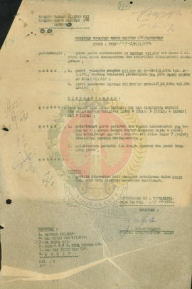 Daftar lampiran surat perintah Komandan Resort Militer 072/Pamungkas No. Print 327-3/VIII/1974 te...