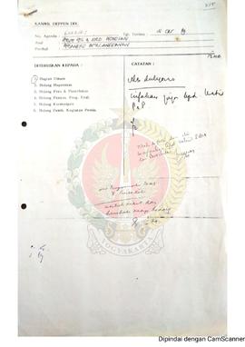 Surat dari Kepala Kantor Pos dan Giro Wonosari Yogyakarta kepada Kepala Kantor Departemen Peneran...