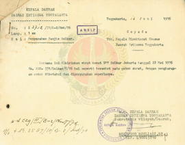 Surat kawat pengiriman panji-panji Golkar untuk Dati II se Indonesia dari DPP Golkar Jakarta
