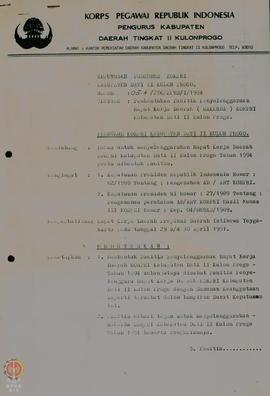 Keputusan Pengurus KORPRI Kabupaten Dati II Kulon Progo No. 05.A/236/KPTS/1/1994 tanggal 18 Janua...