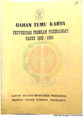 Bahan Temu Karya Penyusunan Program Penerangan tahun 1993/1994 dari Kantor Wilayah Departemen Pen...