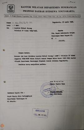 Surat dari Kepala Bagian Umum Kantor Wilayah Departemen Penerangan Provinsi Daerah Istimewa Yogya...