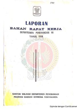 Laporan Bahan Rapat Kerja Departemen Penerangan Republik Indonesia tahun 1994 dari Kantor Wilayah...