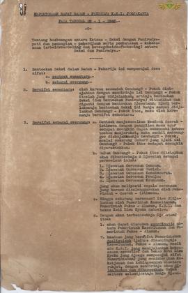 Surat Keputusan Rapat Badan Pekerja KN. I Yogyakarta, tanggal   29 Januari 1946, perihal tentang ...