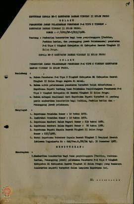    Surat Keputusan No: 12/KPTS/BP-7/XII/1988 tanggal 17 Desember tentang Pemberian Honorarium ba...