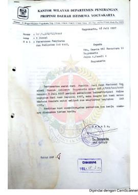 Surat dari Kepala Kantor Wilayah Departemen Penerangan Provinsi Daerah Istimewa Yogyakarta kepada...