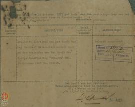 Salinan surat dari Controleur Moentilan Nomor 1651/27 tertanggal 18 September 1926 yang merupakan...