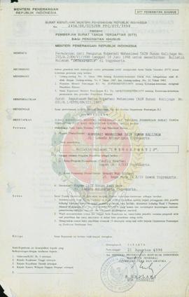 Berkas Surat Keputusan Menteri Penerangan Republik Indonesia Nomor : 2456/SK/ DITJEN PPG/STT/1998...