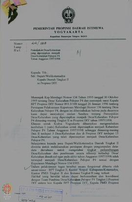 Surat dari Pemerintah Propinsi Daerah Istimewa Yogyakarta No. 414/568 tanggal 24 April 1997 tenta...