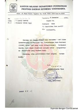 Berkas surat dari Kepala Bagian Umum Kantor Wilayah Departemen Penerangan kepada Pemimpin Umum 15...