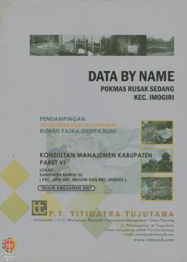 Data By Name Pokmas (Kelompok Masyarakat) Rusak Sedang Kecamatan Imogiri Pendampingan rehabilitas...