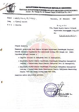 Surat dari Kepala Bidang Hubungan Penerangan Masyarakat yang bertindak atas nama Kepala Kantor Wi...