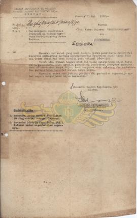Surat keputusan Komandan Resost Kepolisian 965 Sleman No. Pol.07/V-72-AML/PKN tanggal 26 Mei 1972...