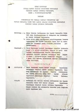 Surat Keputusan Kepala Kantor Wilayah Departemen Penerangan Daerah Istimewa Yogyakarta Nomor : 05...