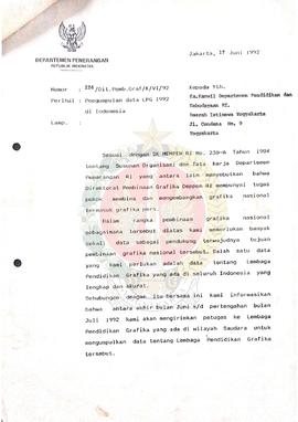 Surat dari Direktur Jenderal Pembinaan Pers dan Grafika Departemen Penerangan Republik Indonesia ...
